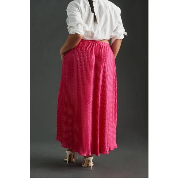 Anthropologie x Maeve • pleated shine women's midi skirt sz S - Picture 4 of 9